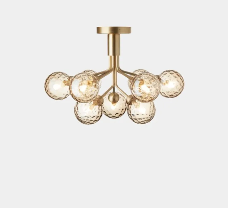 Plafonnier, Apiales 9, laiton, verre, L59,5cm, H39,9cm - Nuura