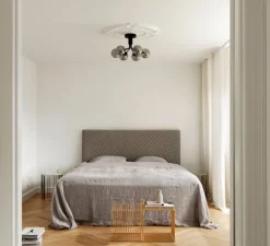 Plafonnier, Apiales 6, noir satin, verre transparent, L50cm, H29cm - Nuura