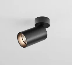 Plafonnier, applique, Tab, noir satiné, Ø6cm, H13,4cm - Onok