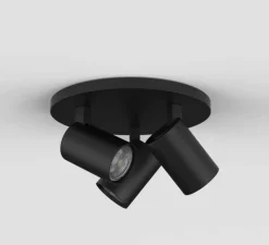 Plafonnier, Ascoli Triple Round, noir mat, Ø22cm, H13cm - Astro