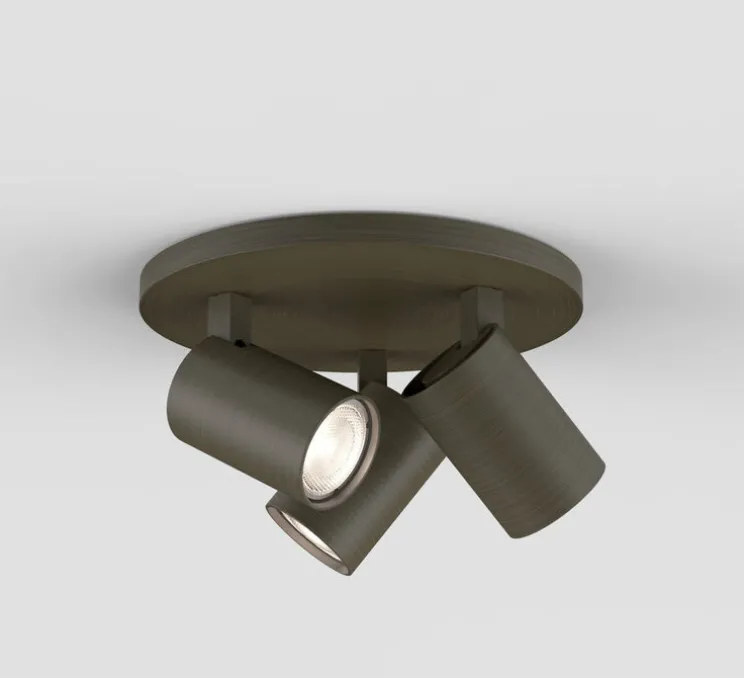 Plafonnier, Ascoli Triple Round, bronze brossé, Ø22cm, H13cm - Astro