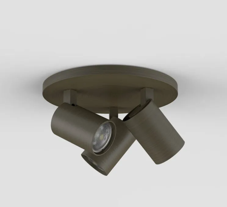 Plafonnier, Ascoli Triple Round, bronze brossé, Ø22cm, H13cm - Astro