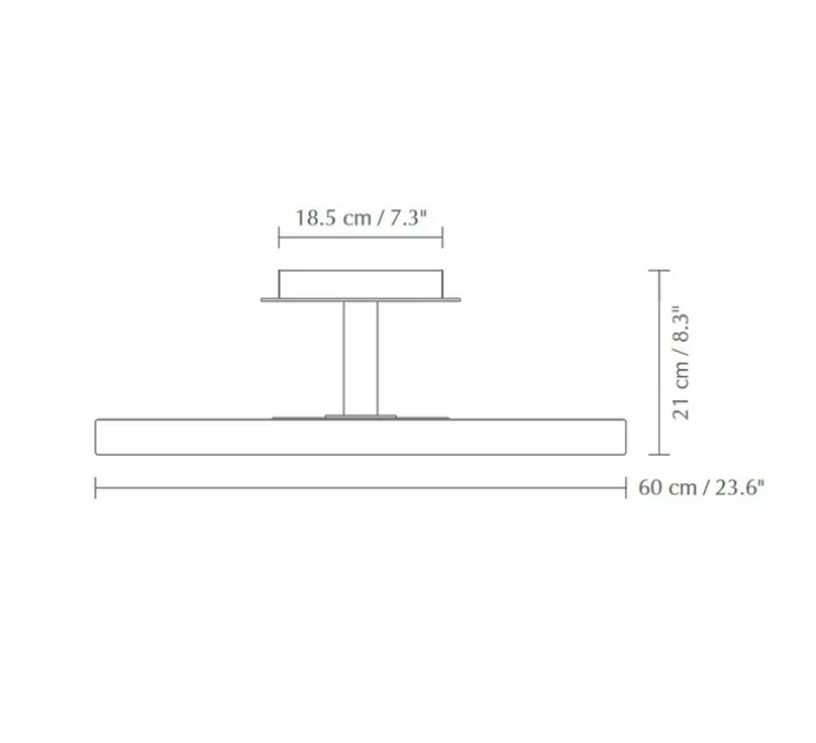 Plafonnier, Asteria UP, large, noir, LED, 3000K, 2300 lm, Ø60cm, H21cm - Umage