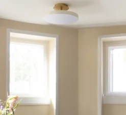 Plafonnier, Asteria UP, medium, blanc perle, LED, dim, 3000K, 1100 lm, Ø43cm, H16,9cm - Umage