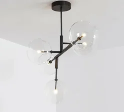 Plafonnier, Axis, noir, Ø31,4cm, H155cm - Schwung