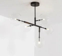 Plafonnier, Axis, noir, Ø31,4cm, H155cm - Schwung