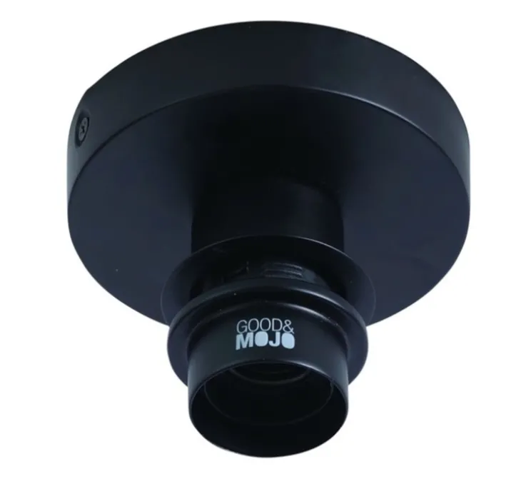 Plafonnier, Bali L, noir et naturel, Ø87cm, H20cm - Good&Mojo