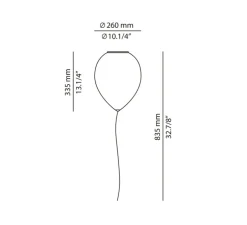 Plafonnier, Balloon, T-3052, blanc, Ø26cm, H83,5cm - Estiluz