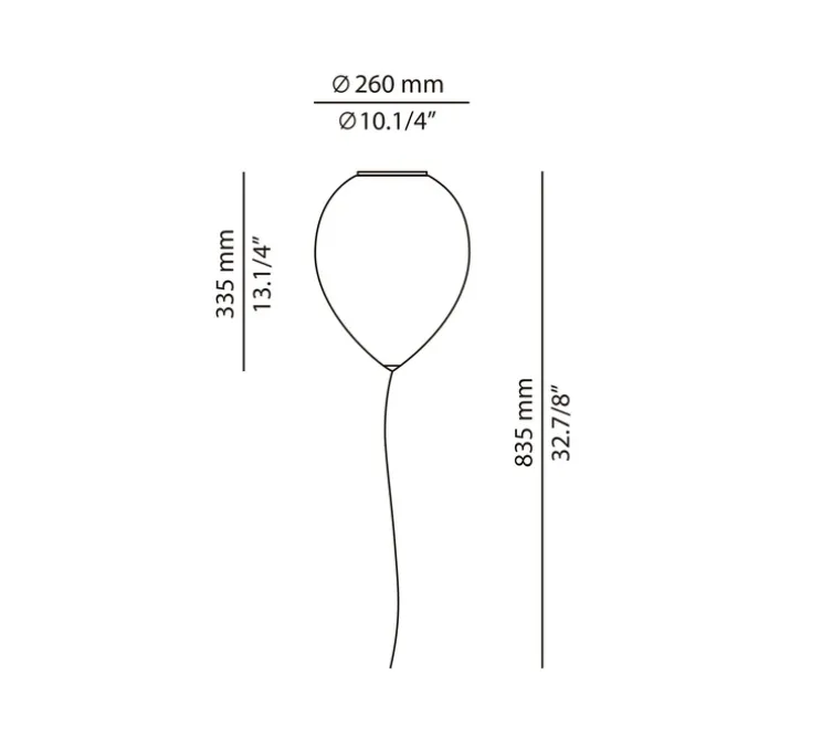 Plafonnier, Balloon, T-3052, blanc, Ø26cm, H83,5cm - Estiluz