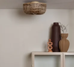 Plafonnier, Barbados, naturel et marron, Ø35cm, H17cm - Good&Mojo