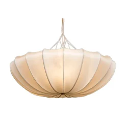 Plafonnier, Benitier, soie blanc, Ø70cm, H25cm - Gong