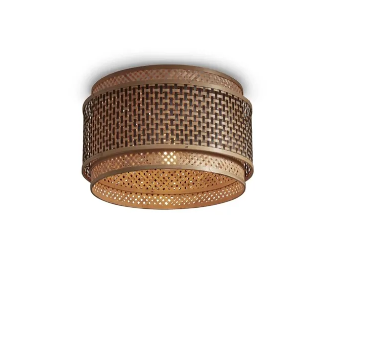 Plafonnier, Bhutan L, Naturel, noir, Ø40cm, H30cm - Good&Mojo