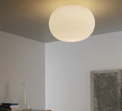 Plafonnier, Bianca Media, blanc, Ø30cm, H20cm - Fontana Arte