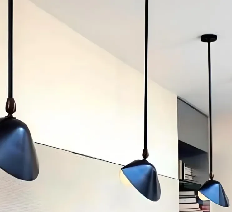 Plafonnier bibliothèque, 1 bras fixe, noir, h100 cm - Serge Mouille