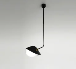 Plafonnier, Bibliothèque, courbe, noir, P38cm, H100cm - Serge Mouille