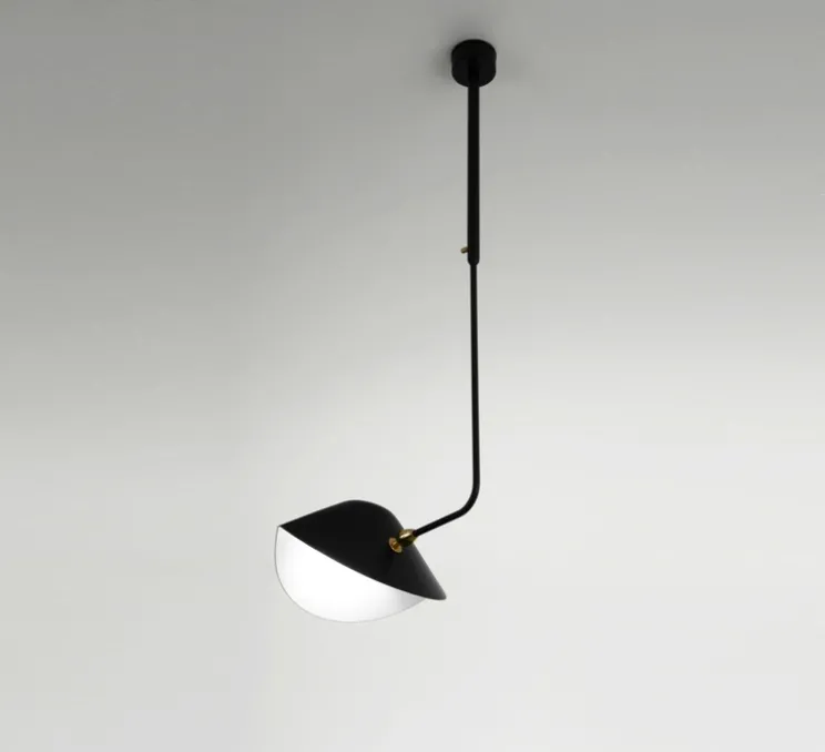 Plafonnier, Bibliothèque, courbe, noir, P38cm, H100cm - Serge Mouille