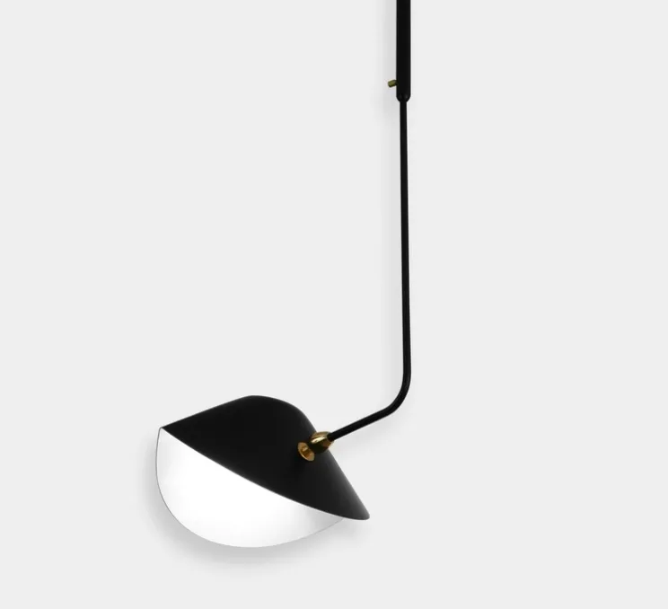 Plafonnier, Bibliothèque, courbe, noir, P38cm, H100cm - Serge Mouille