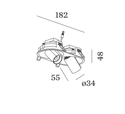 Plafonnier, Bliek Round Petit 2.0, noir et or, LED, 2700k, 895 lm, L18,2cm, H4,8cm - Wever&Ducré