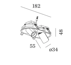 Plafonnier, Bliek Round Petit 2.0, noir, LED, dim, 2700K, 2x440 lm, L18,2cm, H10,3cm - Wever&Ducré