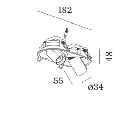 Plafonnier, Bliek Round Petit 2.0, blanc, LED, 2700K, 2x440lm, L18,2cm, H8,9cm - Wever&Ducré