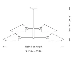 Plafonnier, Bonnet SC91, bronze, noir, Ø100cm, H40cm - Andtradition
