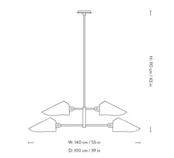 Plafonnier, Bonnet SC92, noir, Ø100cm, H110cm - Andtradition