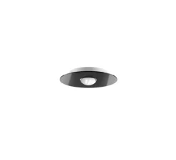 Plafonnier, Bugia Single, noir brillant, LED, dim, 2700K, 1320 lm, Ø24cm, H5cm - Lodes