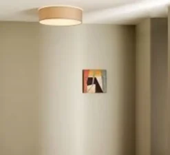 Plafonnier, Cambria 380, tissu beige mastic, Ø38cm, H13,7cm - Astro Lighting