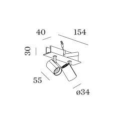 Plafonnier, Ceno 2.0, noir, LED, 2700K, 2x440lm, L15,4cm, H4cm - Wever & Ducré