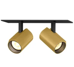 Plafonnier, Ceno 2.0, noir et or, LED, 2700K, 2x440lm, L15,4cm, H4cm - Wever & Ducré