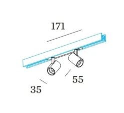 Plafonnier, Ceno on Strex 2,0, noir et or, LED, 3000K, 1020 lm, Ø3,5cm, H17,1cm - Wever&Ducré