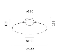 Plafonnier, Clea 2.0, Feel Jade, 2700K, 615lm, L50cm, H13,8cm, P50cm -Wever&Ducré
