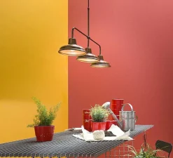 Plafonnier, Contrada, laiton / cuivre, L108,5cm, H90-120cm - Il Fanale