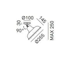 Plafonnier, Contrada 243.02.OR, cuivre, Ø25,5cm, H14,5cm - Il Fanale