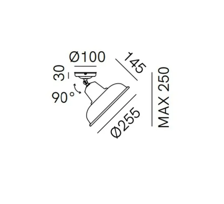 Plafonnier, Contrada 243.02.OR, cuivre, Ø25,5cm, H14,5cm - Il Fanale