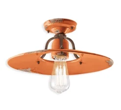 Plafonnier, Country C1445, orange vintage, Ø40cm, H15cm - Ferroluce
