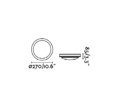 Plafonnier, Dakron, blanc, L27cm, H8,5cm - FARO