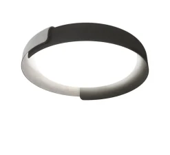 Plafonnier, DALA, gris foncé, béton, LED, dim, 2700k, 4200 lm, Ø58cm, H11cm - KDLN