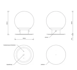 Plafonnier de salle de bain, Globe 20, or mat, Ø19cm, H25cm, IP44 - Decor Walther