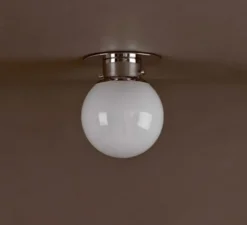 Plafonnier de salle de bain, Globe 20, chrome, Ø19cm, H25cm, IP44 - Decor Walther