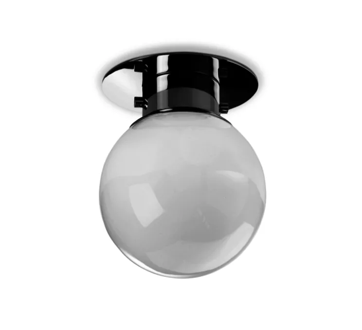 Plafonnier de salle de bain, Globe 20, chrome, Ø19cm, H25cm, IP44 - Decor Walther