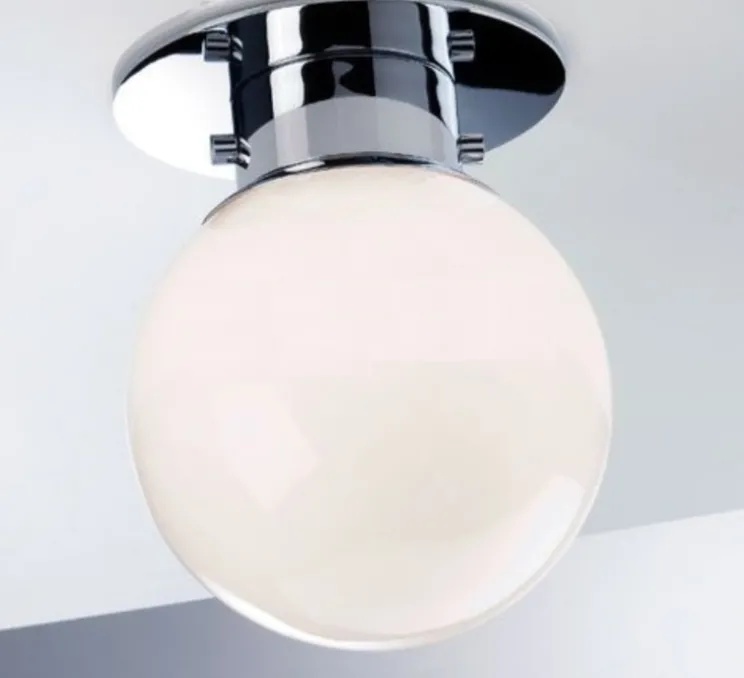 Plafonnier de salle de bain, Globe 20, chrome, Ø19cm, H25cm, IP44 - Decor Walther