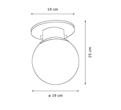 Plafonnier de salle de bain, Globe 20, chrome, Ø19cm, H25cm, IP44 - Decor Walther