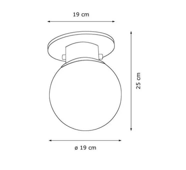 Plafonnier de salle de bain, Globe 20, chrome, Ø19cm, H25cm, IP44 - Decor Walther