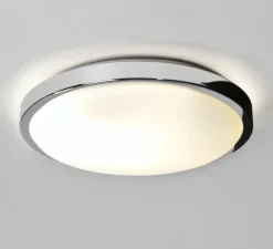 Plafonnier, Denia, chrome poli, IP44, Ø25cm, H5,2cm - Astro