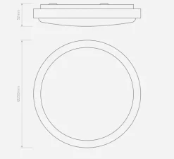 Plafonnier, Denia, chrome poli, IP44, Ø25cm, H5,2cm - Astro