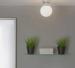 Plafonnier, Denver, chrome poli, IP44, Ø12cm, H16cm - Astro