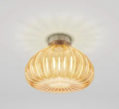 Plafonnier, Diamante PL G , ambre, nickel, Ø30cm, H25cm - Vistosi