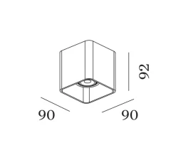 Plafonnier, Docus 1.0 PAR16, noir, L9cm, H9,2cm - Wever&Ducré