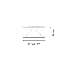 Plafonnier, Domo 8200, laqué blanc mat à l'intérieur, laqué blanc mat à l'extérieur, LED, 2700K, 598 lm, Ø18,5cm, H9cm - Vibia